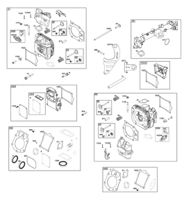 Cylinder Head Group Diagram and Parts List for 61A677-0100-J1  Briggs and Stratton Engine